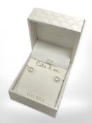 A pair of 14ct gold white freshwater pearl earrings