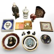 A group of contemporary ceramics and ornaments to include Coalport, Algora figure of a monk,