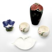 A group of five pieces of Franz porcelain, tallest 16 cm.