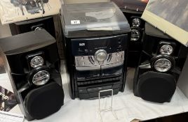 A JDW music centre turntable, tape and CD player