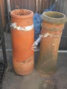 2 x Terracotta Chimney Pots