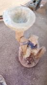 A stoneware Birdbath