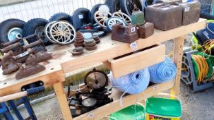 A Pine Workbench and vice
