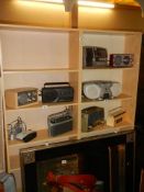 A teak effect shelf unit, COLLECT ONLY.