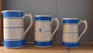 A set of Price Brothers graduating jugs