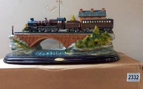 A large Juliana collection steam train diarama no certificate with box & liner (slight A/F signal