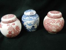 Two Mason's ginger jars and one other.