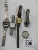 Five ladies wrist watches.
