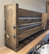 A bar bottle / wine rack. Shelf made from a palette
