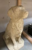 A Golden Retriever garden ornament. Height 58cm