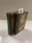 Bewick, Thomas A History of British Birds 2 Volumes 1832 - bound in leather with marbled end papers