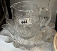 A lead crystal sunflower bowl made by Dartington, designed by Frank Thrower & A lead crystal cut