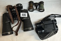 A pair of boots 10 x 50 binoculars, Vintage opera glasses & 1 other