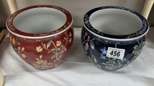 2 Oriental style plant pots