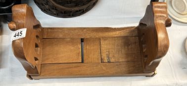 Heavy carved teak sliding elephant book ends