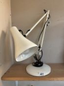 An unbranded anglepoise lamp