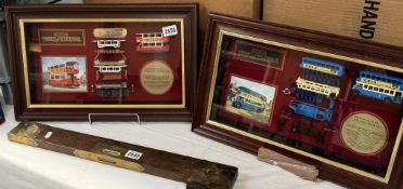 2 framed & glazed car component display cabinets Leyland Titan TDI & Preston Tramcar