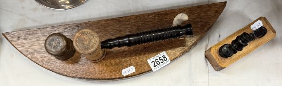 2 Auctioneers gavels on display stands
