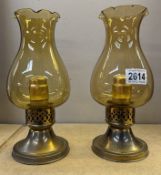A pair candle of lamps. Height 26cm