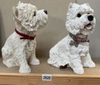 2 Large terrier dog figures
