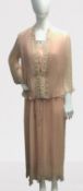 Pink chiffon dress with chiffon jacket