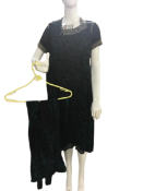 Green sari with gold embellishments