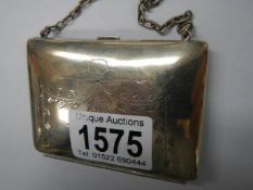 A vintage silver plate ladies evening purse.