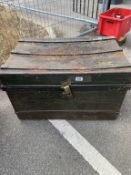 A large metal chest