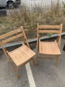 2 Wooden folding garden chairs