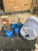 A Calor gas burner, light & sleeping bag