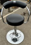 A swivel office chair