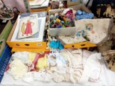 A quantity of cross-stitch items & other textile items
