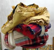 A good selection of mid 20th century blankets etc.