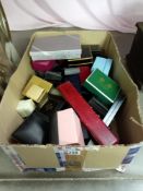 A box containing empty jewellery boxes