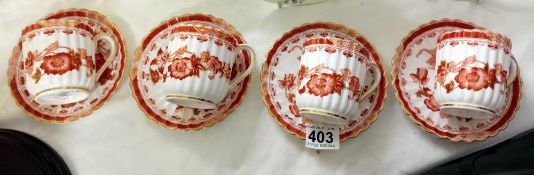 4 Copeland Crown Derby style cups & saucers