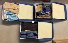 3 Storage units containing gloves, scarves, hats etc