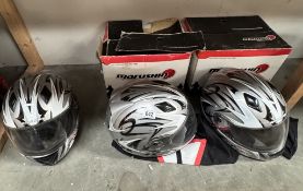 2 Used Marushin motorcycle helmets (Size L)
