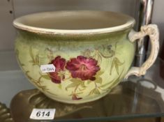 A Victorian hand painted chamber pot / planter by RS & Co