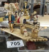 4 Vintage Chinese celluloid figure groups