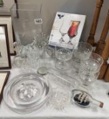 A quantity of glass including sundae dishes, ship in bottles etc COLLECT ONLY