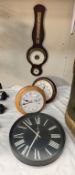 3 Clocks & A barometer COLLECT ONLY