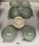 8 Wedgwood soup bowls & A Wedgwood sugar bowl