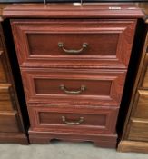 A mahogany effect 3 drawer chest COLLECT ONLY