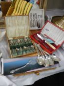 A good lot of cased and boxed cutlery sets.