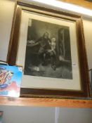 A 19th century framed and glazed engraving entitled 'John Bunyan with his Blind Daughter', COLLECT
