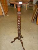A tripod plant stand with barley twist support, COLLECT ONLY.
