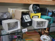 A quantity of slide viewers.