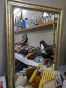 A large gilt framed bevel edged mirror, COLLECT ONLY.