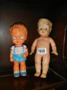 Two circa 1960 dolls in good condition.