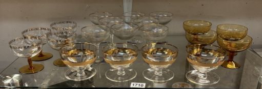 8 vintage Babycham branded glasses & 12 others